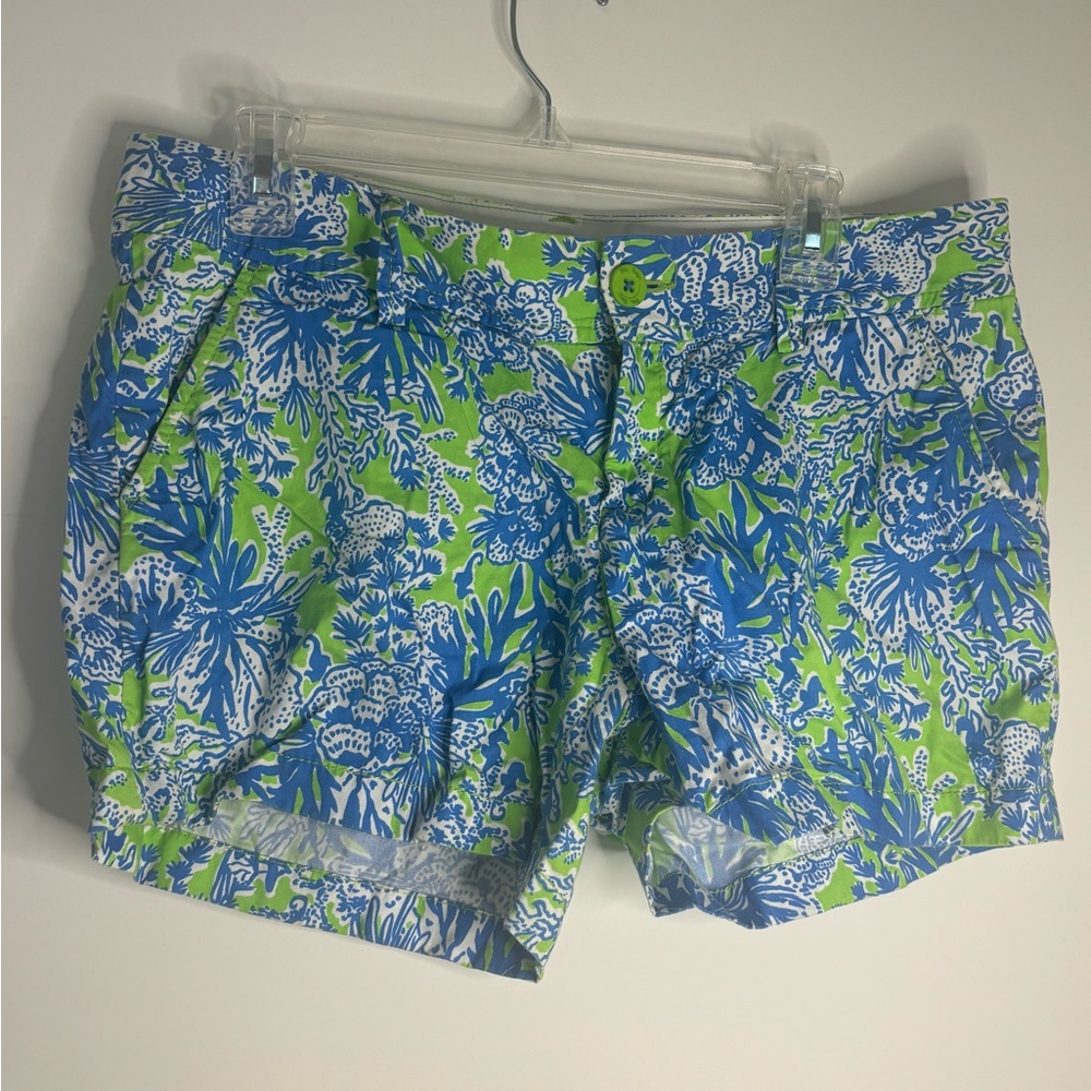 Floral Blue and Green Women's Shorts